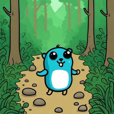 Go Blue Gopher in a forest.