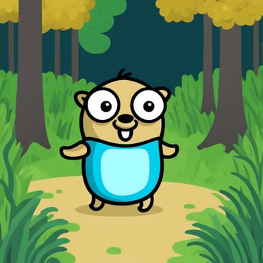 Go Blue Gopher in a forest.