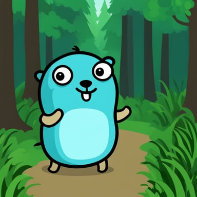 Go Blue Gopher in a forest.