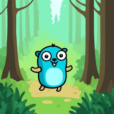 Go Blue Gopher in a forest.