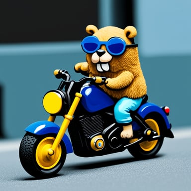 Go Blue Gopher driving a custom motorbike.