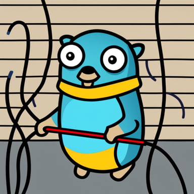 The Go Blue Gopher composes multiple wires into a single one.