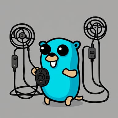 The Go Blue Gopher composes multiple wires into a single one.