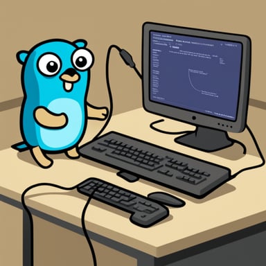 The Go Blue Gopher composes multiple wires into a single one.