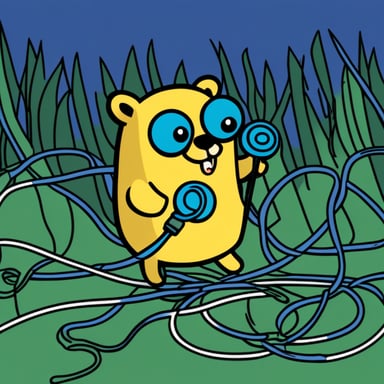 The Go Blue Gopher composes multiple wires into a single one.