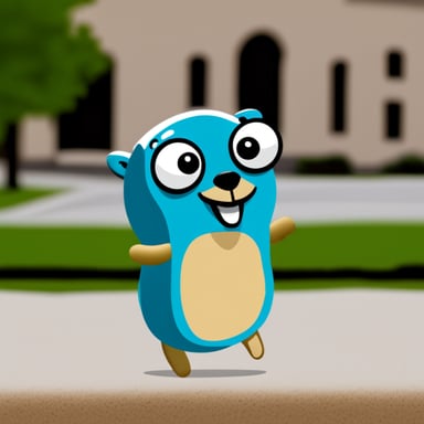 Go Blue Gopher is happy.