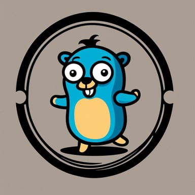 Go Blue Gopher is the shape of a gong that is reverberating with sound. Logo