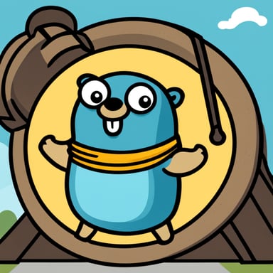 Go Blue Gopher's logo is shaped like a gong, reverberating with sound. It's round, embodying the essence of a gong.