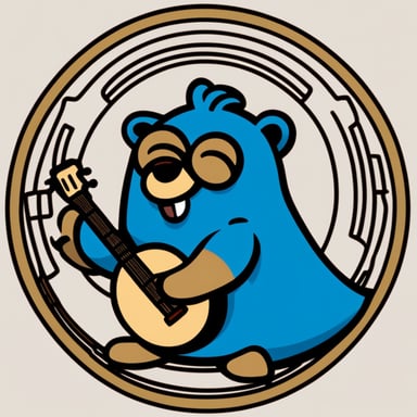 Go Blue Gopher is the shape of a gong instrument that is reverberating with sound. Its logo captures the essence of sound waves emanating from the center, embodying the energy and spirit of the Go Blue Gopher.