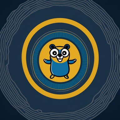 Go Blue Gopher is the shape of a gong instrument that is reverberating with sound. Its logo captures the essence of sound waves emanating from the center, embodying the energy and spirit of the Go Blue Gopher.