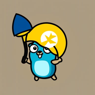 The Go Blue Gopher logo features the Go Blue Gopher hitting a gong.