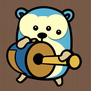 The Go Blue Gopher logo features the Go Blue Gopher hitting a gong.