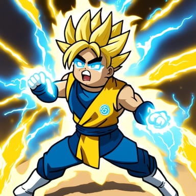 Go Blue Gopher has a Super Saiyan transformation in anime style.
