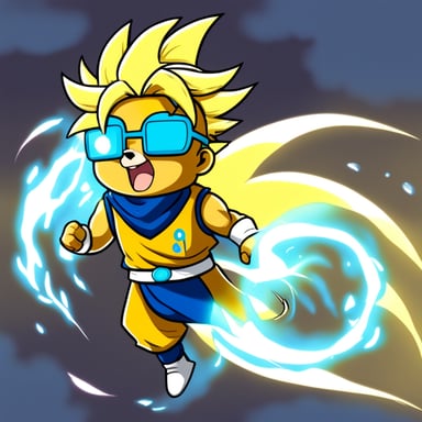Go Blue Gopher has a Super Saiyan transformation in anime style.