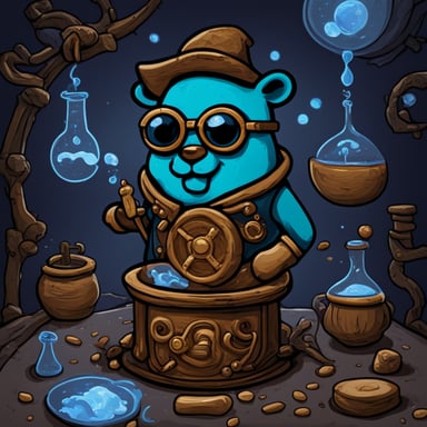 A logo of Go Blue Gopher performing alchemy.