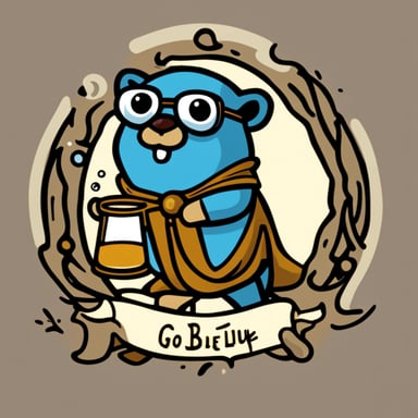 A logo of Go Blue Gopher performing alchemy.