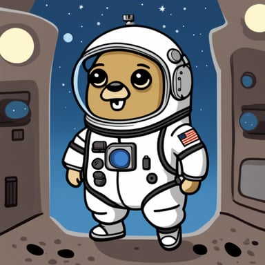 Go Blue Gopher in space with a space suit, you should still see the face.