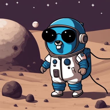 Go Blue Gopher in space with a space suit, you should still see the face.
