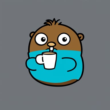 Make a Go Blue Gopher drinking coffee with the same Tweek from South Park vibes.
