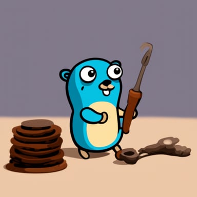 Go Blue Gopher with Rust programming language