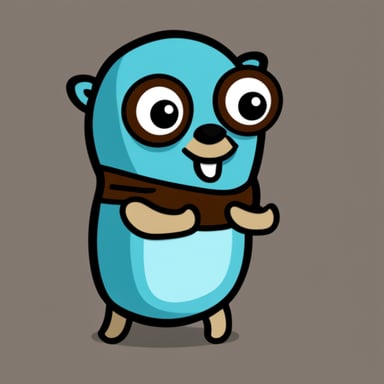 Go Blue Gopher with Rust programming language