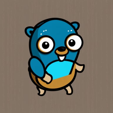 Go Blue Gopher with Rust programming language