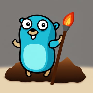 Go Blue Gopher with Rust programming language