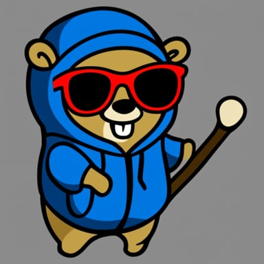 Go Blue Gopher wearing sunglasses and a hoody.
