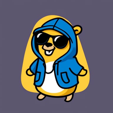 Go Blue Gopher wearing sunglasses and a hoody.
