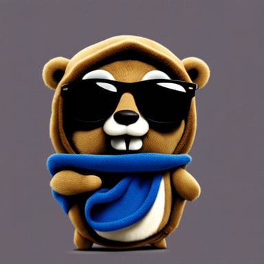 Go Blue Gopher wearing sunglasses and a hoody.