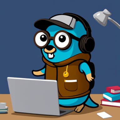 Go Blue Gopher as a transgender girl coding