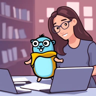 Go Blue Gopher as a transgender girl coding