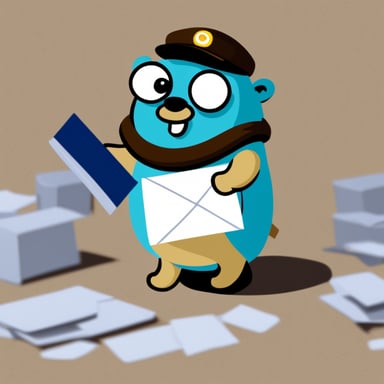Go Blue Gopher sending mail.