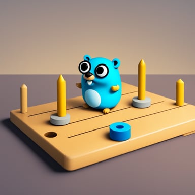 Go Blue Gopher is playing the towers of Hanoi.