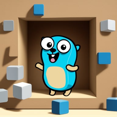 Go Blue Gopher is trying to fit a square block into a round hole.