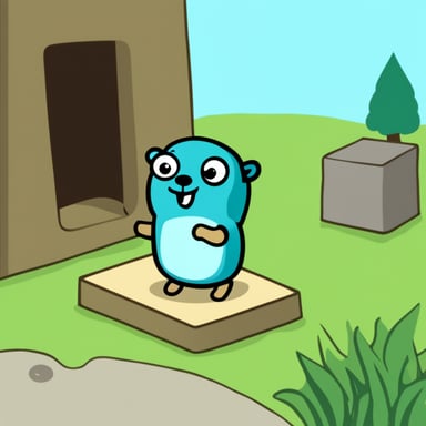 Go Blue Gopher is trying to fit a square block into a round hole.