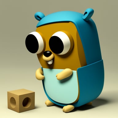 Go Blue Gopher is trying to fit a square block into a round hole.