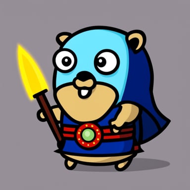 Go blue gopher as samurai gopher