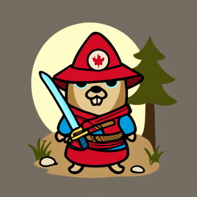 Go blue gopher as samurai gopher
