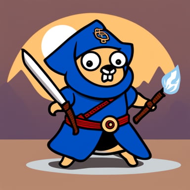 Go blue gopher as samurai gopher