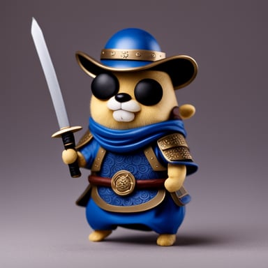 Go blue gopher as Samurai Gopher with complete samurai armor and katana.