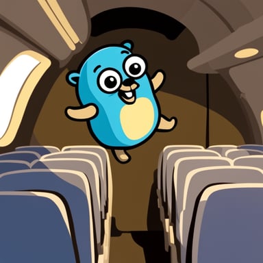 Go Blue Gopher jumping out of an airplane.