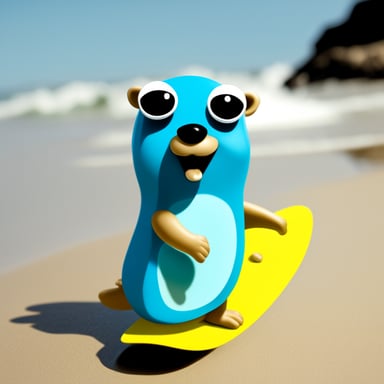 Go Blue Gopher enjoys surfing.