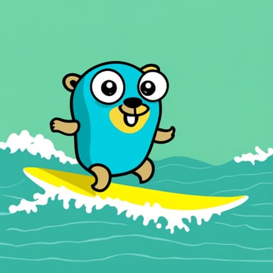 Go Blue Gopher enjoys surfing.
