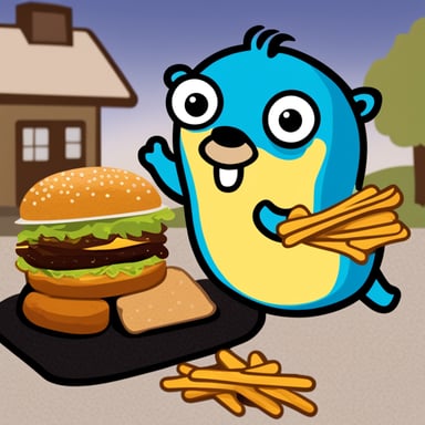 Go Blue Gopher selects a meal from a fast food totem.