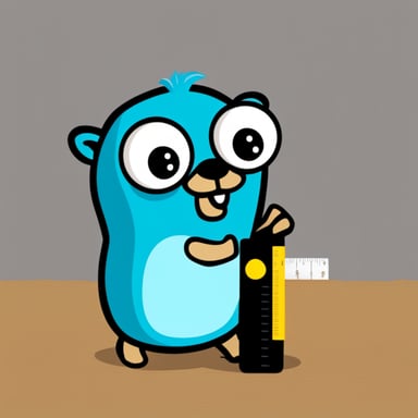 Go Blue Gopher with a tape measure.