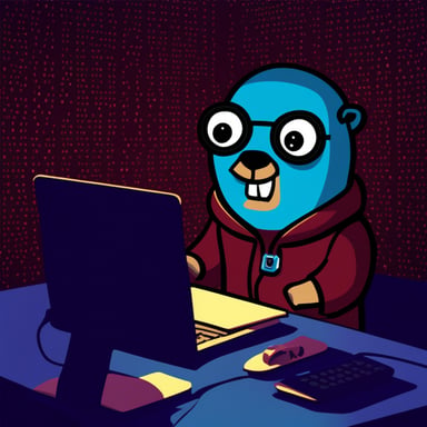 Go Blue Gopher hacker code