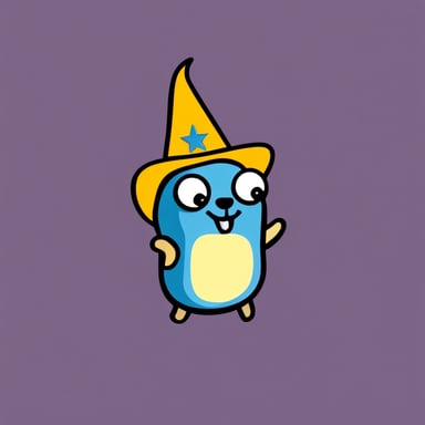 Go Blue Gopher with a wizard hat