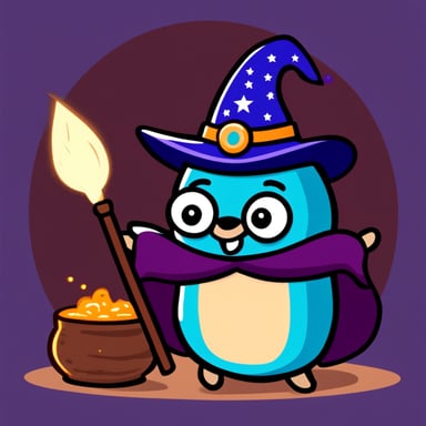 Go Blue Gopher with a wizard hat