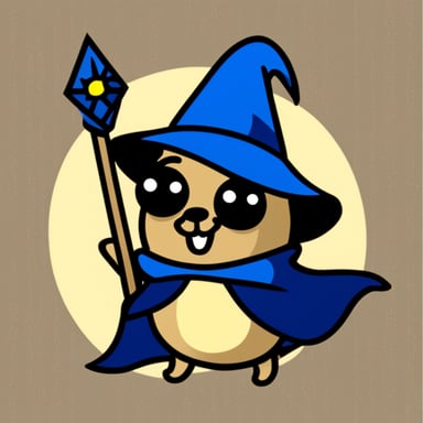 Go Blue Gopher with a wizard hat and cape